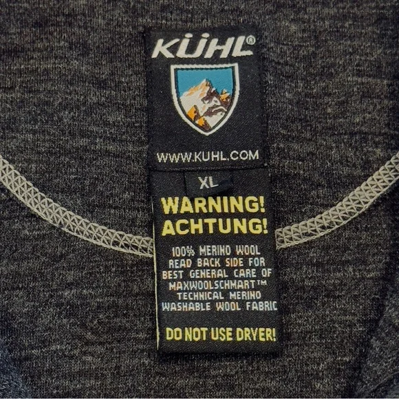 Kuhl Team Merino 1/4 Zip Pullover Mens XL Gray 100% Aeroknit Merino Wool NWOT - Picture 10 of 14